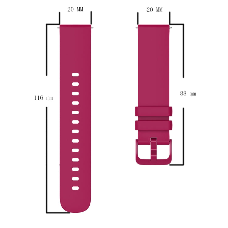 20mm Solid Color Soft Silicone Watch Band, For Samsung Galaxy Watch5 44mm, For Samsung Galaxy Watch5 Pro 45mm