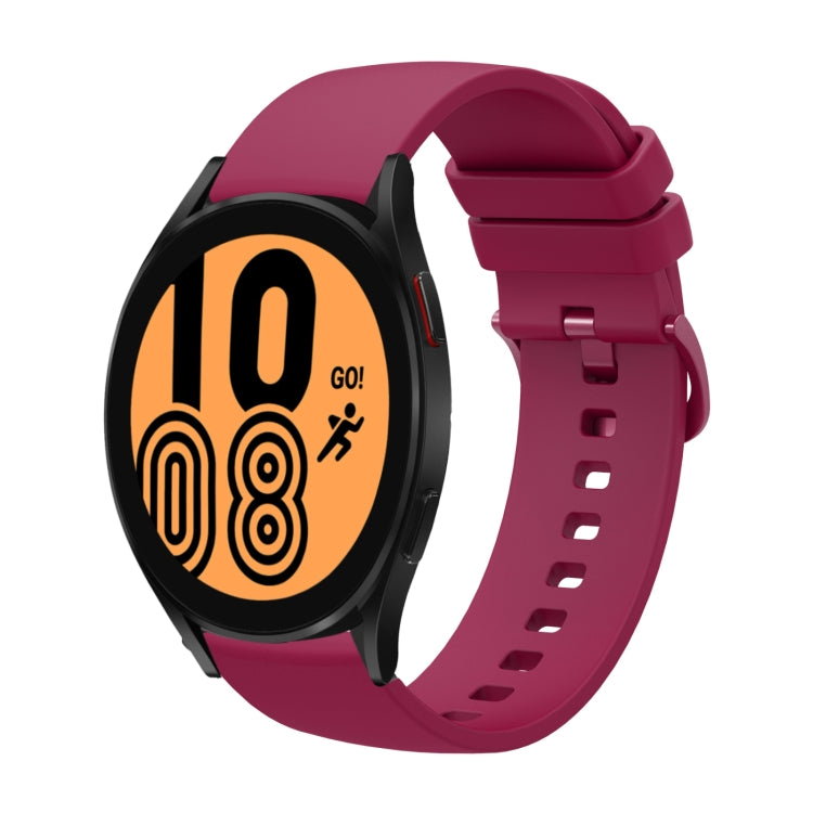 20mm Solid Color Soft Silicone Watch Band, For Samsung Galaxy Watch4 40mm, For Samsung Galaxy Watch4 44mm