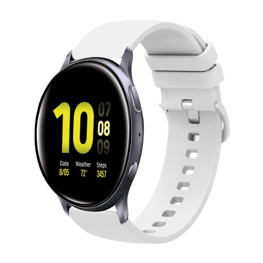 20mm Solid Color Soft Silicone Watch Band, For Samsung Galaxy Watch Active 2 44mm, For Samsung Galaxy Watch Active 40mm