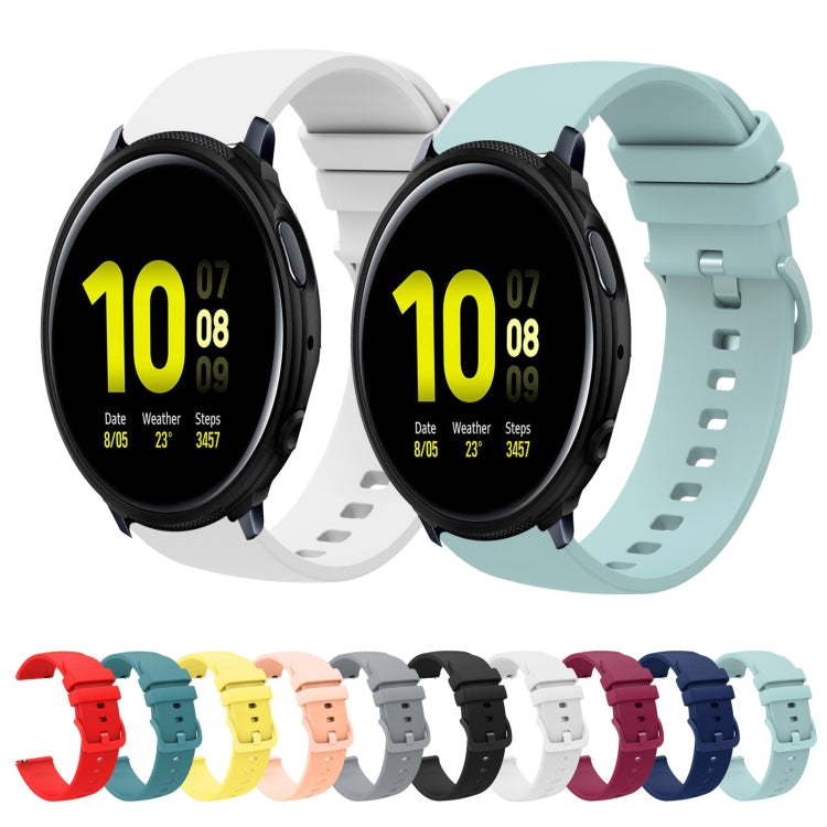 20mm Solid Color Soft Silicone Watch Band, For Samsung Galaxy Watch Active 2 44mm, For Samsung Galaxy Watch Active 40mm