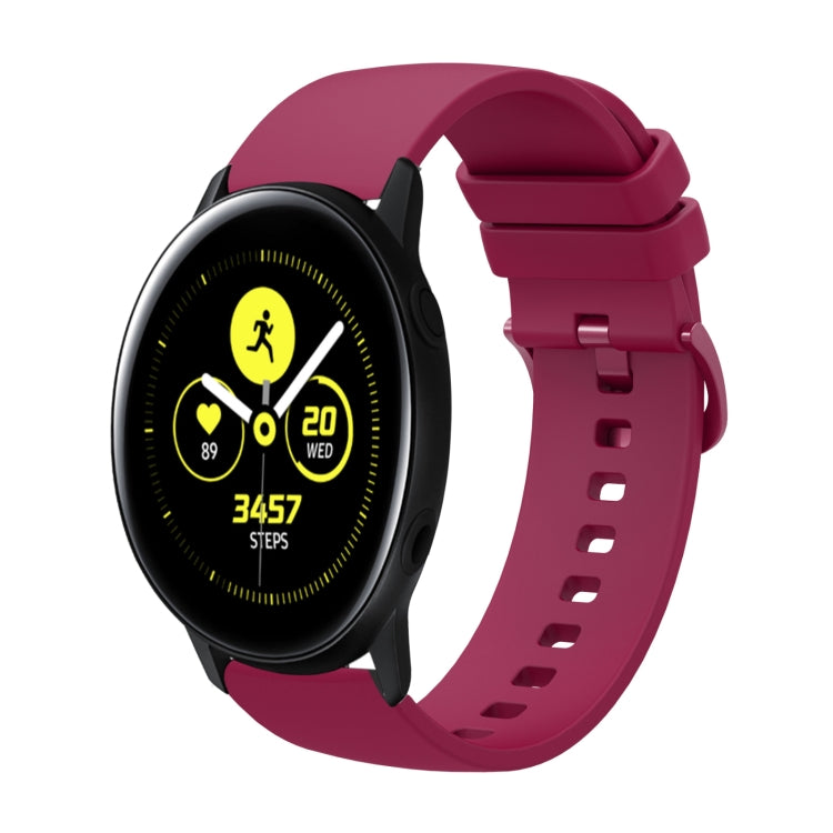 20mm Solid Color Soft Silicone Watch Band, For Samsung Galaxy Watch Active 2 44mm, For Samsung Galaxy Watch Active 40mm