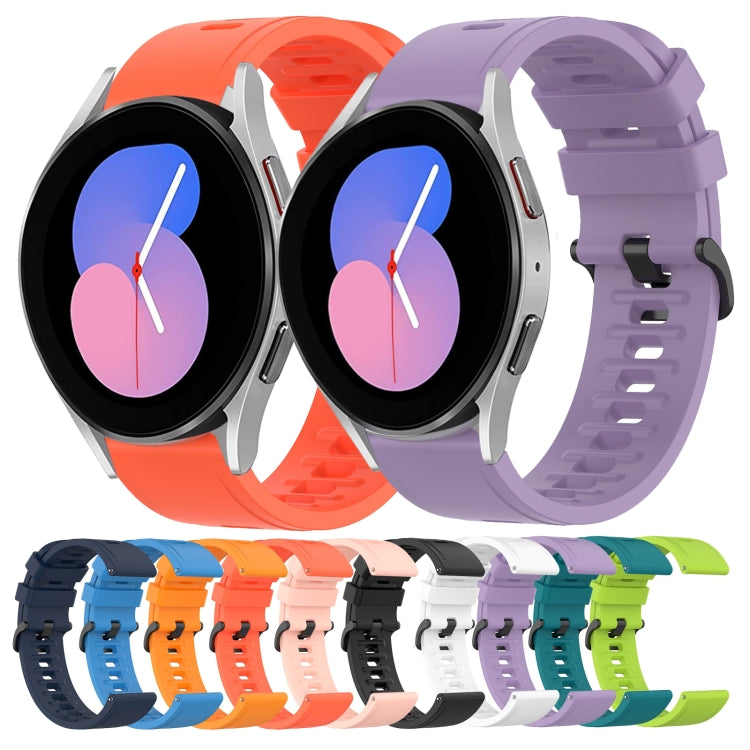 20mm Solid Color Soft Silicone Watch Band, For Samsung Galaxy Watch 5 44mm, For Samsung Galaxy Watch 5 40mm
