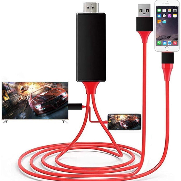 2m 1080P 8 Pin to HDMI Adapter Cable, Compatible with iPhone to HDMI Adapter,, 8 Pin