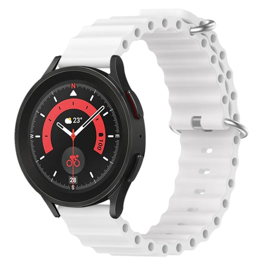 20mm Ocean Style Silicone Solid Color Watch Band, For Samsung Galaxy Watch 5 Pro 45mm, For Samsung Galaxy Watch 4 44mm