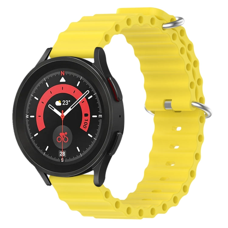20mm Ocean Style Silicone Solid Color Watch Band, For Samsung Galaxy Watch 5 Pro 45mm, For Samsung Galaxy Watch 4 44mm