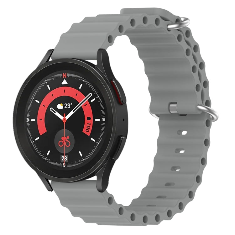 20mm Ocean Style Silicone Solid Color Watch Band, For Samsung Galaxy Watch 5 Pro 45mm, For Samsung Galaxy Watch 4 44mm