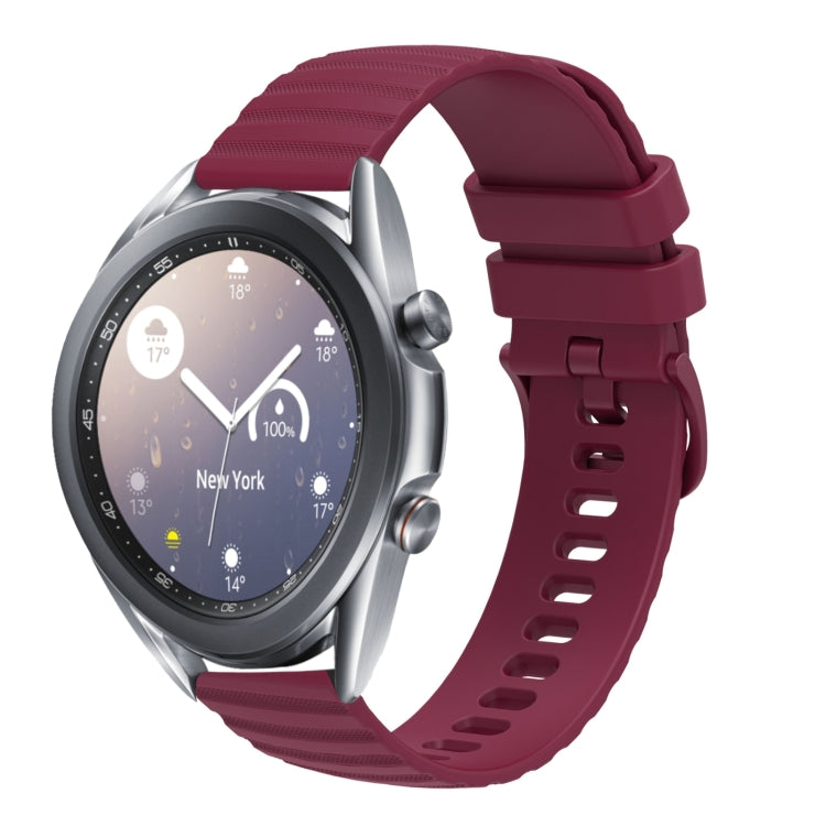 20mm Wavy Dotted Solid-Color Silicone Watch Band, For Samsung Galaxy Watch3 41mm, For Samsung Galaxy Watch Active 40mm