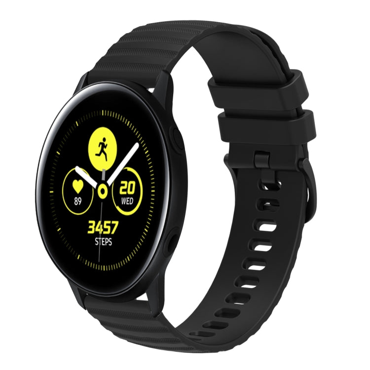 20mm Wavy Dotted Solid-Color Silicone Watch Band, For Samsung Galaxy Watch3 41mm, For Samsung Galaxy Watch Active 40mm