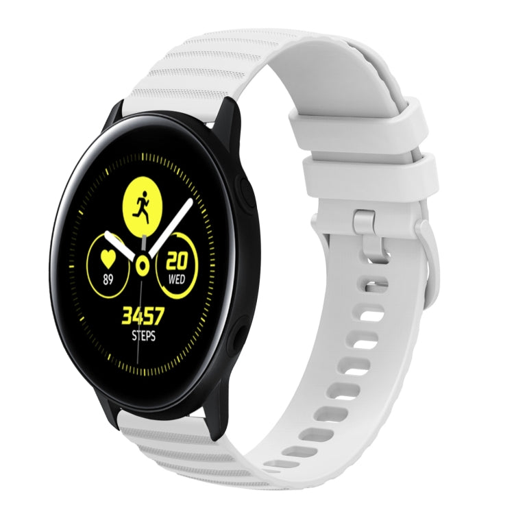 20mm Wavy Dotted Solid-Color Silicone Watch Band, For Samsung Galaxy Watch3 41mm, For Samsung Galaxy Watch Active 40mm
