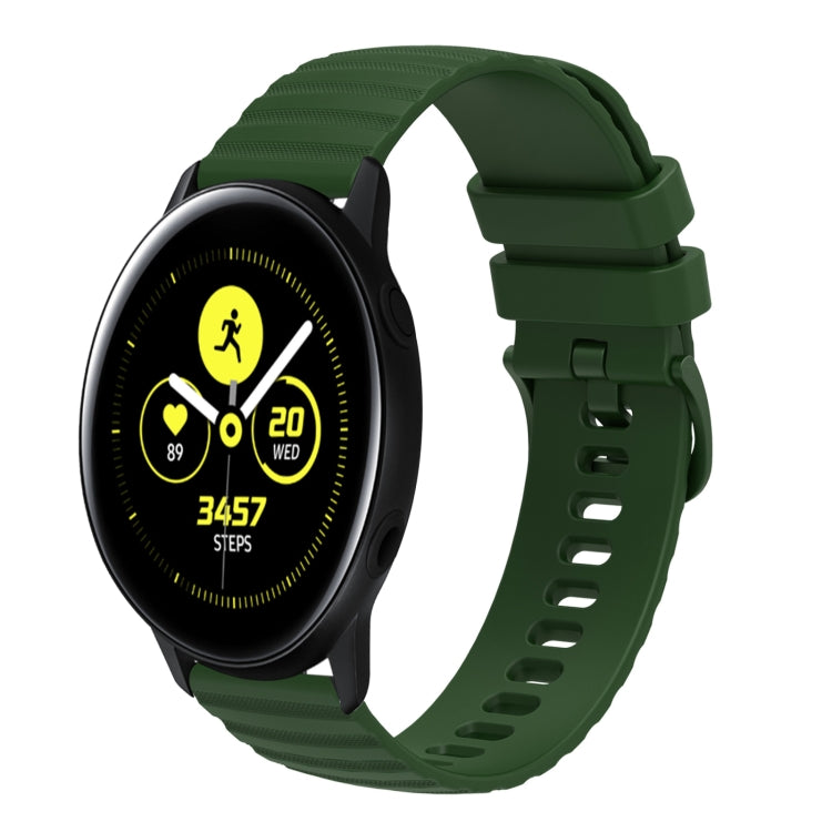 20mm Wavy Dotted Solid-Color Silicone Watch Band, For Samsung Galaxy Watch3 41mm, For Samsung Galaxy Watch Active 40mm