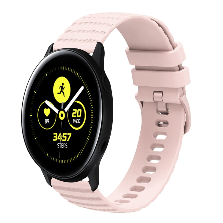 20mm Wavy Dotted Solid-Color Silicone Watch Band, For Samsung Galaxy Watch3 41mm, For Samsung Galaxy Watch Active 40mm