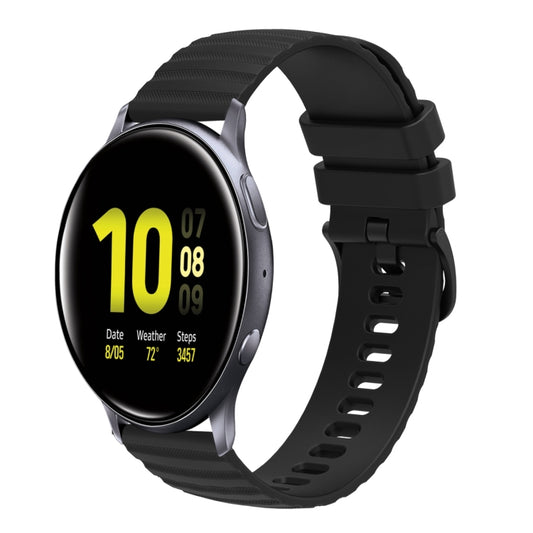 20mm Wavy Dotted Solid-Color Silicone Watch Band, For Samsung Galaxy Watch Active2 40mm/44mm, For Samsung Galaxy Watch 42mm