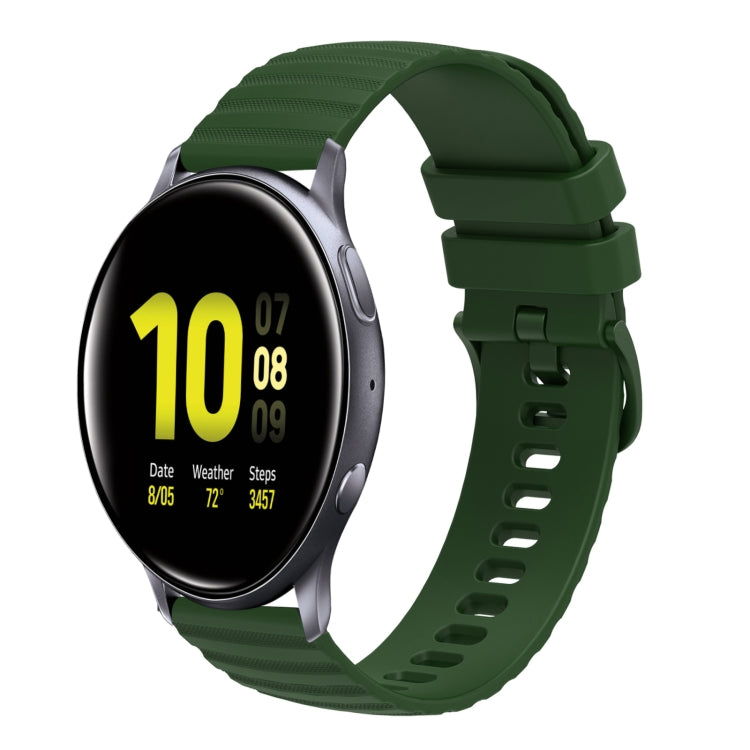 20mm Wavy Dotted Solid-Color Silicone Watch Band, For Samsung Galaxy Watch Active2 40mm/44mm, For Samsung Galaxy Watch 42mm