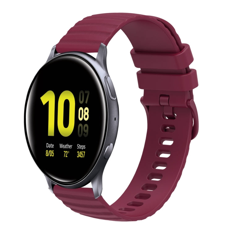 20mm Wavy Dotted Solid-Color Silicone Watch Band, For Samsung Galaxy Watch Active2 40mm/44mm, For Samsung Galaxy Watch 42mm