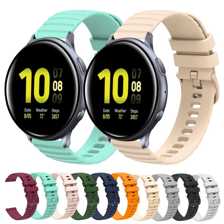 20mm Wavy Dotted Solid-Color Silicone Watch Band, For Samsung Galaxy Watch Active2 40mm/44mm, For Samsung Galaxy Watch 42mm