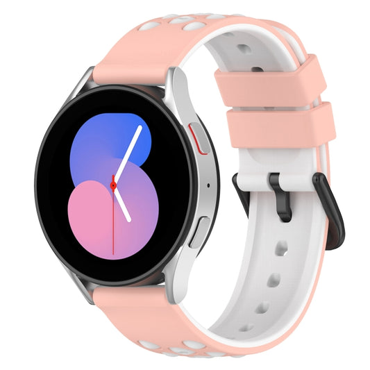 20mm Two-Color Porous Silicone Watch Band, For Samsung Galaxy Watch5 44mm, For Samsung Galaxy Watch5 40mm