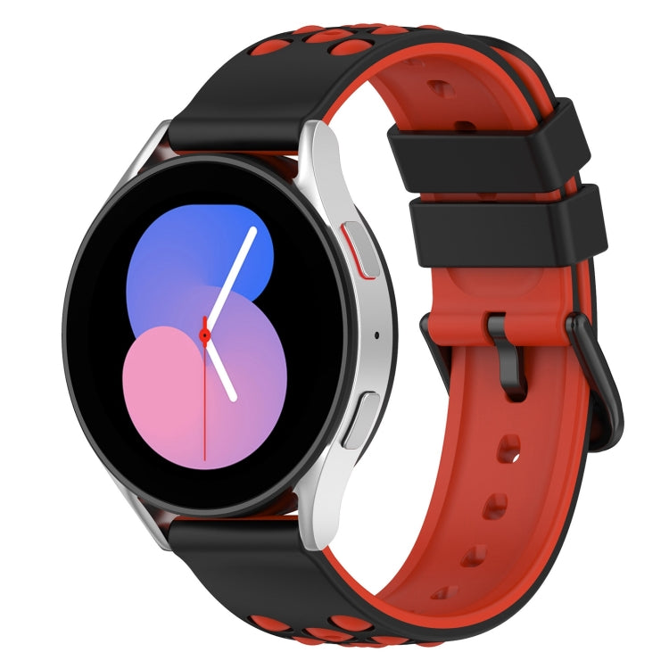 20mm Two-Color Porous Silicone Watch Band, For Samsung Galaxy Watch5 44mm, For Samsung Galaxy Watch5 40mm