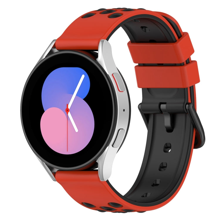 20mm Two-Color Porous Silicone Watch Band, For Samsung Galaxy Watch5 44mm, For Samsung Galaxy Watch5 40mm
