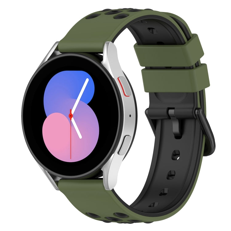 20mm Two-Color Porous Silicone Watch Band, For Samsung Galaxy Watch5 44mm, For Samsung Galaxy Watch5 40mm