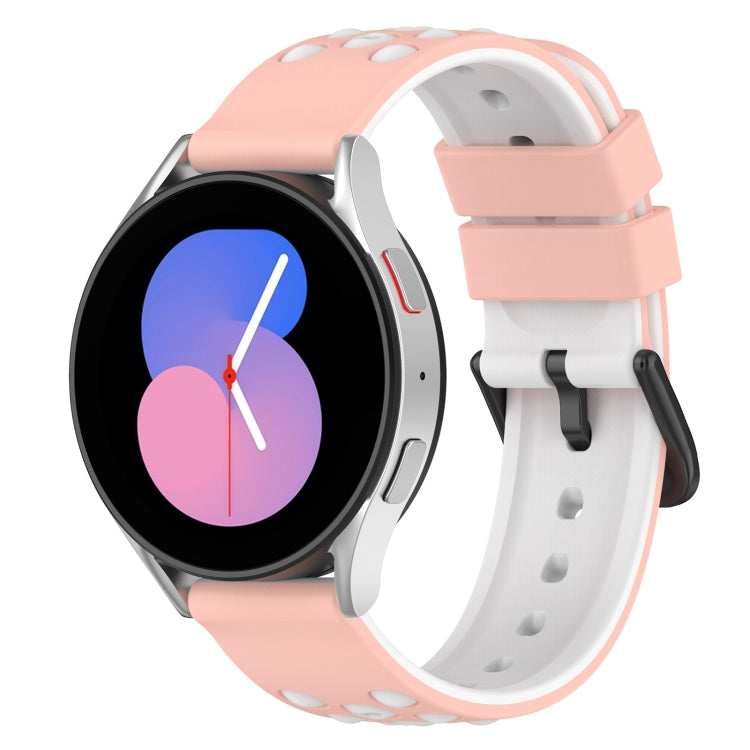 20mm Two-Color Porous Silicone Watch Band, For Samsung Galaxy Watch5 44mm, For Samsung Galaxy Watch5 40mm