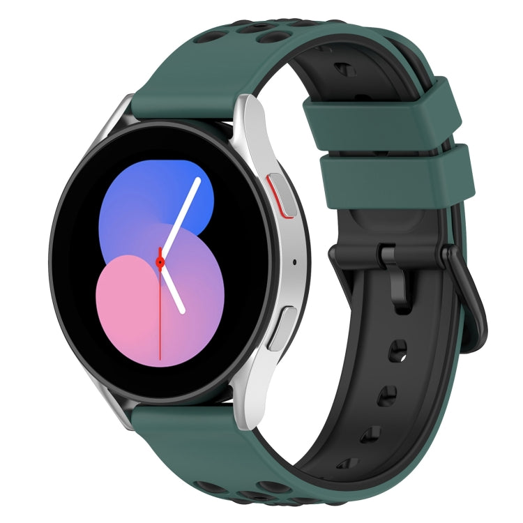 20mm Two-Color Porous Silicone Watch Band, For Samsung Galaxy Watch5 44mm, For Samsung Galaxy Watch5 40mm
