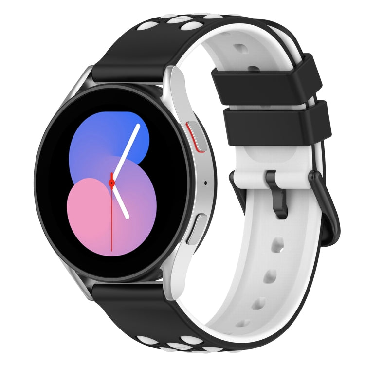 20mm Two-Color Porous Silicone Watch Band, For Samsung Galaxy Watch5 44mm, For Samsung Galaxy Watch5 40mm