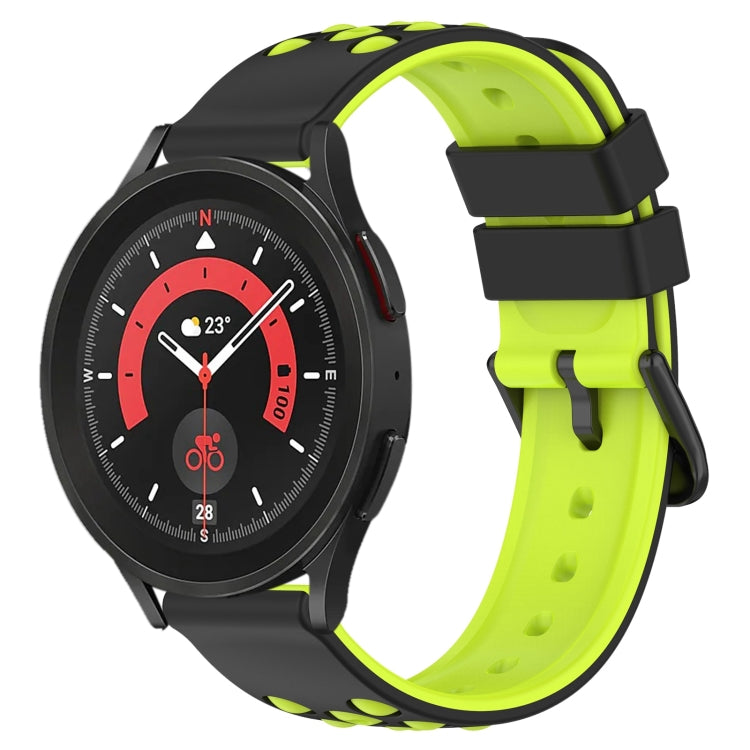20mm Two-Color Porous Silicone Watch Band, For Samsung Galaxy Watch5 Pro 45mm, For Samsung Galaxy Watch4 44mm