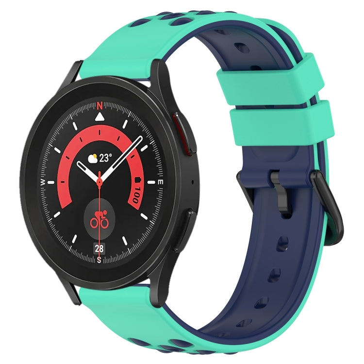 20mm Two-Color Porous Silicone Watch Band, For Samsung Galaxy Watch5 Pro 45mm, For Samsung Galaxy Watch4 44mm