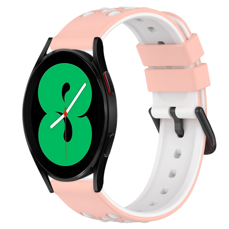20mm Two-Color Porous Silicone Watch Band, For Samsung Galaxy Watch5 Pro 45mm, For Samsung Galaxy Watch4 44mm