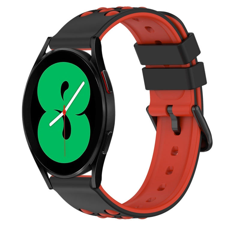 20mm Two-Color Porous Silicone Watch Band, For Samsung Galaxy Watch5 Pro 45mm, For Samsung Galaxy Watch4 44mm
