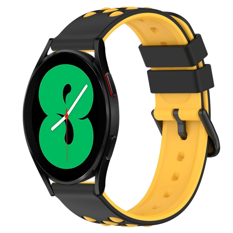 20mm Two-Color Porous Silicone Watch Band, For Samsung Galaxy Watch5 Pro 45mm, For Samsung Galaxy Watch4 44mm