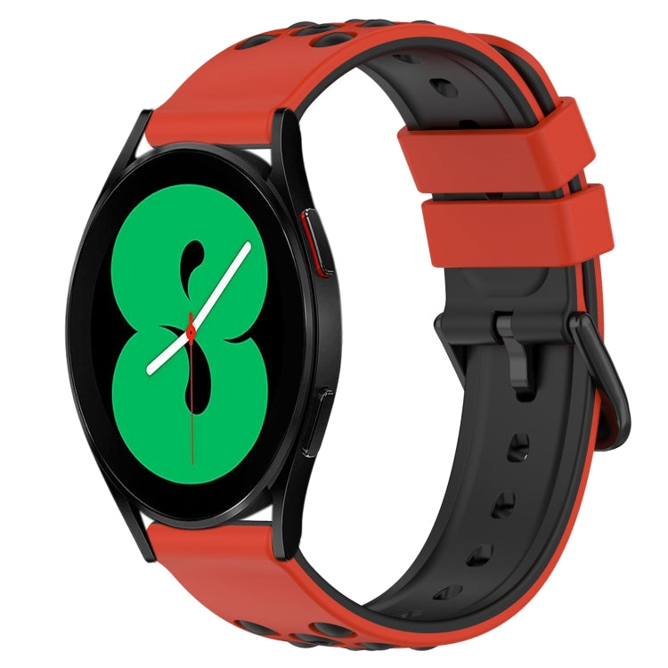 20mm Two-Color Porous Silicone Watch Band, For Samsung Galaxy Watch5 Pro 45mm, For Samsung Galaxy Watch4 44mm