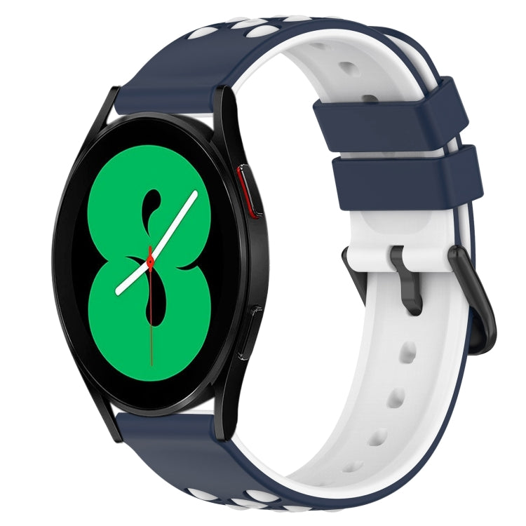 20mm Two-Color Porous Silicone Watch Band, For Samsung Galaxy Watch5 Pro 45mm, For Samsung Galaxy Watch4 44mm