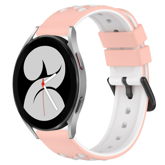 20mm Two-Color Porous Silicone Watch Band, For Samsung Galaxy Watch4 40mm, For Samsung  Galaxy Watch4 Classic 42mm