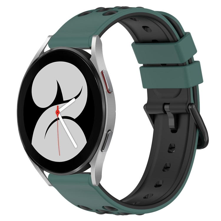 20mm Two-Color Porous Silicone Watch Band, For Samsung Galaxy Watch4 40mm, For Samsung  Galaxy Watch4 Classic 42mm