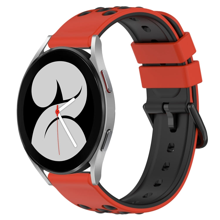 20mm Two-Color Porous Silicone Watch Band, For Samsung Galaxy Watch4 40mm, For Samsung  Galaxy Watch4 Classic 42mm