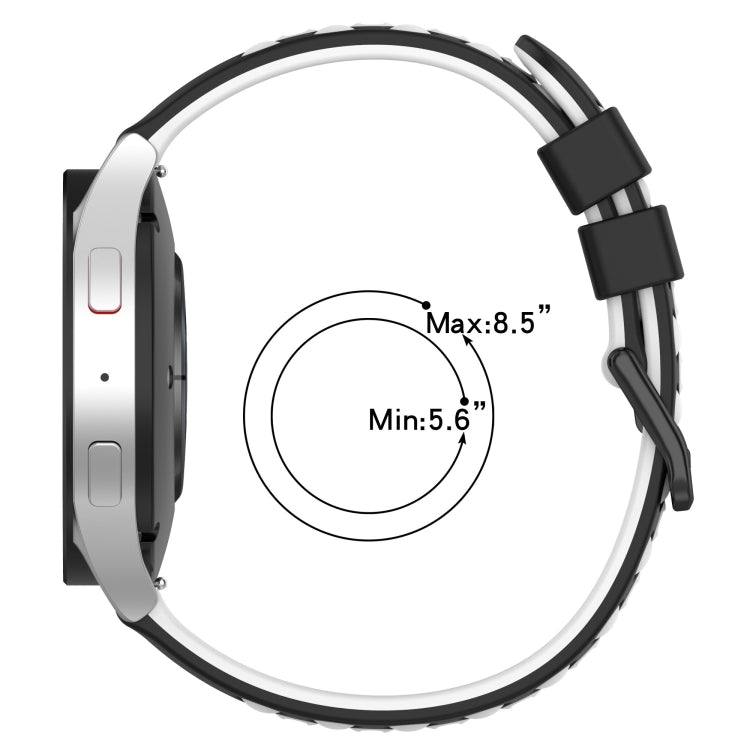 20mm Two-Color Porous Silicone Watch Band, For Samsung Galaxy Watch4 40mm, For Samsung  Galaxy Watch4 Classic 42mm