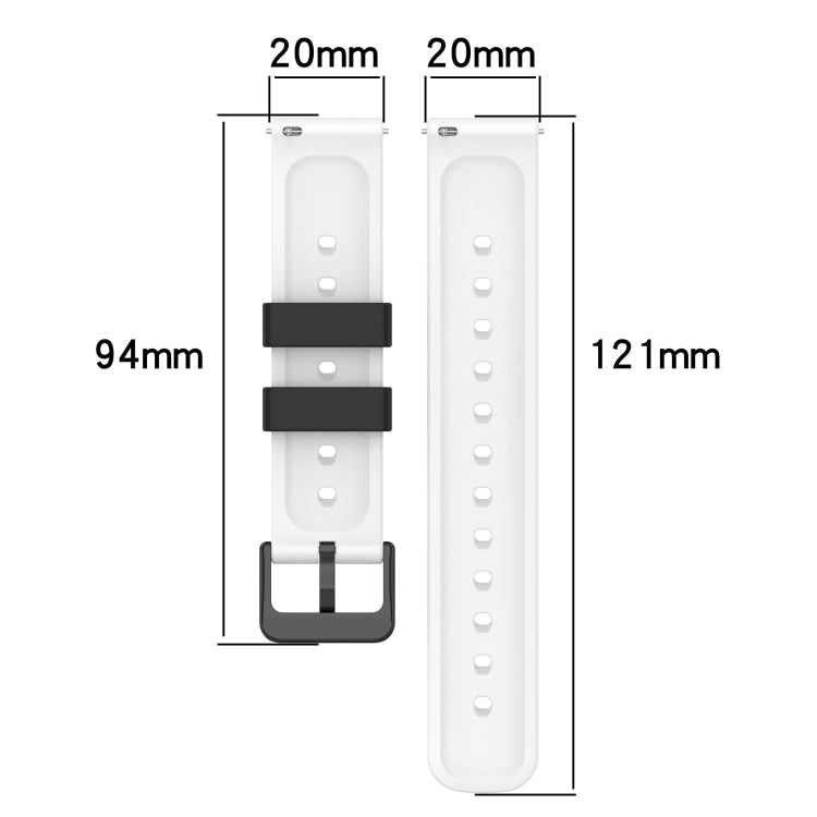 20mm Two-Color Porous Silicone Watch Band, For Samsung Galaxy Watch4 40mm, For Samsung  Galaxy Watch4 Classic 42mm