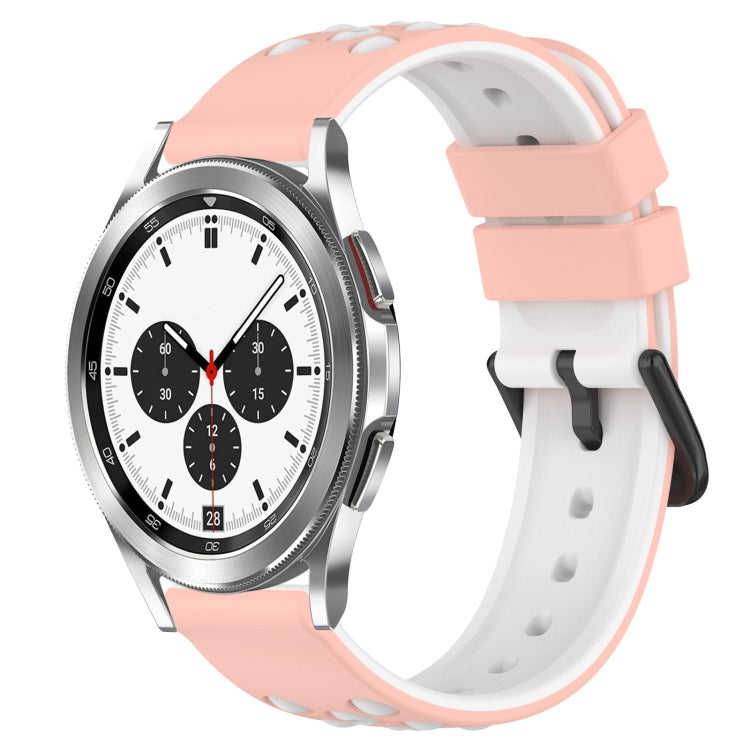 20mm Two-Color Porous Silicone Watch Band, For Samsung Galaxy Watch4 40mm, For Samsung  Galaxy Watch4 Classic 42mm