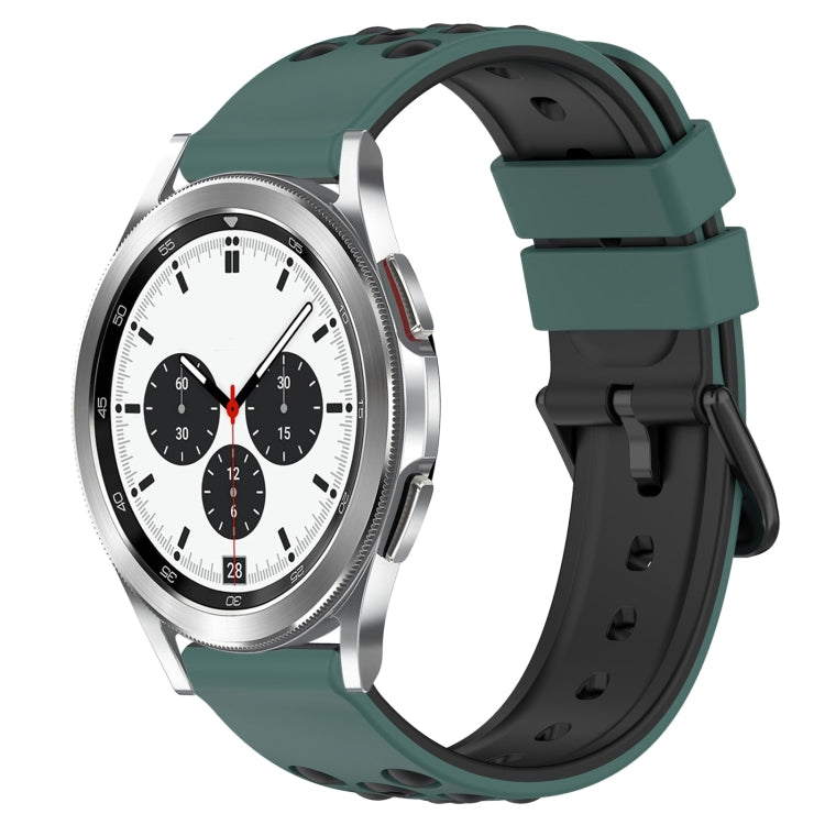 20mm Two-Color Porous Silicone Watch Band, For Samsung Galaxy Watch4 40mm, For Samsung  Galaxy Watch4 Classic 42mm
