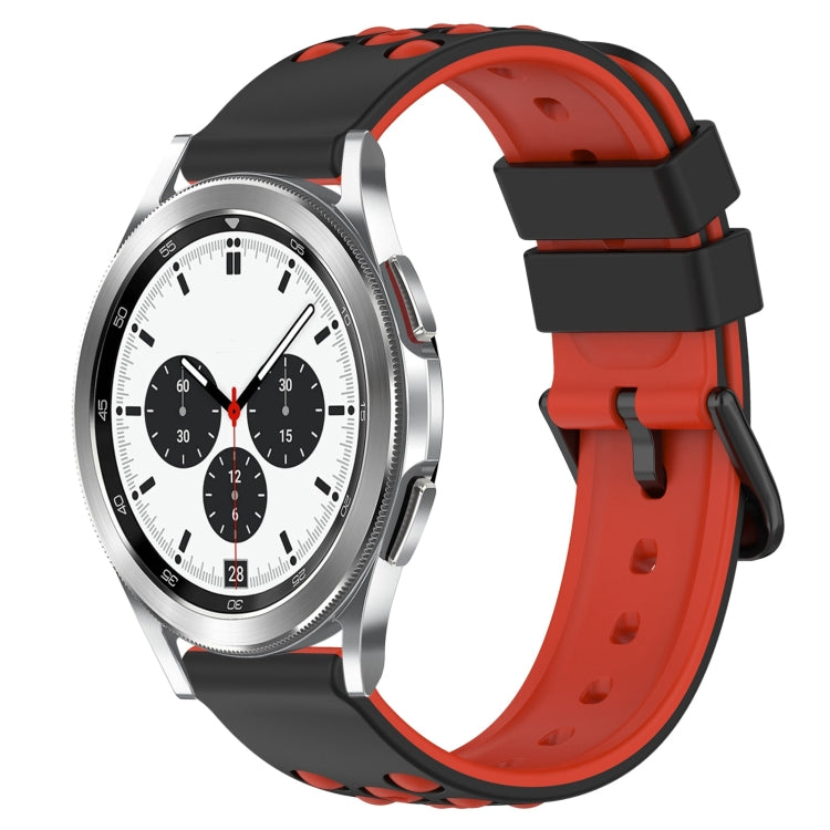20mm Two-Color Porous Silicone Watch Band, For Samsung Galaxy Watch4 40mm, For Samsung  Galaxy Watch4 Classic 42mm