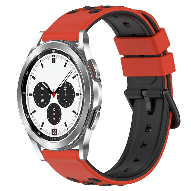 20mm Two-Color Porous Silicone Watch Band, For Samsung Galaxy Watch4 40mm, For Samsung  Galaxy Watch4 Classic 42mm