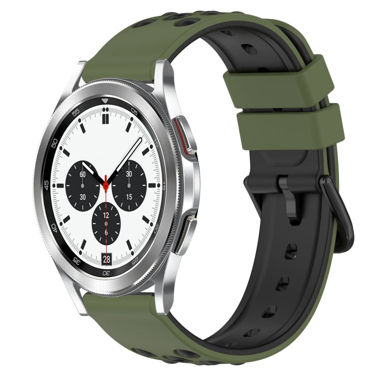 20mm Two-Color Porous Silicone Watch Band, For Samsung Galaxy Watch4 40mm, For Samsung  Galaxy Watch4 Classic 42mm