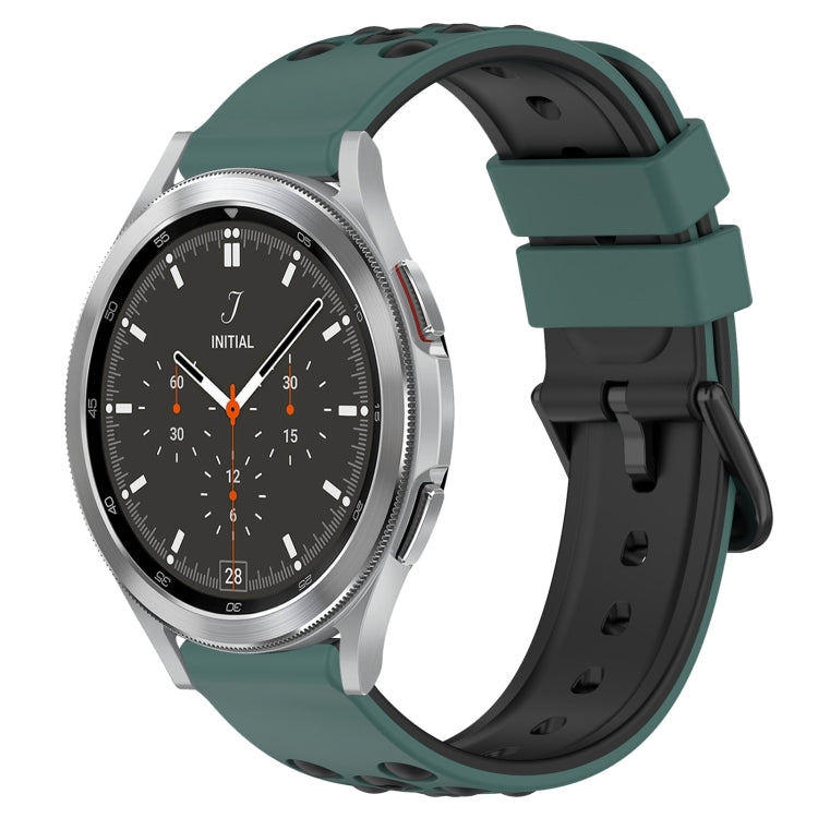 20mm Two-Color Porous Silicone Watch Band, For Samsung  Galaxy Watch4 Classic 46mm, For Samsung Galaxy Watch Active2 40mm