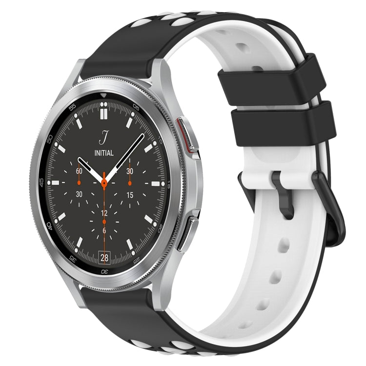 20mm Two-Color Porous Silicone Watch Band, For Samsung  Galaxy Watch4 Classic 46mm, For Samsung Galaxy Watch Active2 40mm