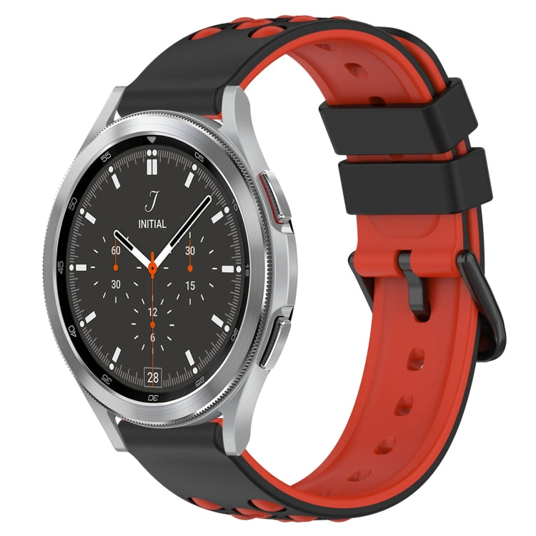 20mm Two-Color Porous Silicone Watch Band, For Samsung  Galaxy Watch4 Classic 46mm, For Samsung Galaxy Watch Active2 40mm