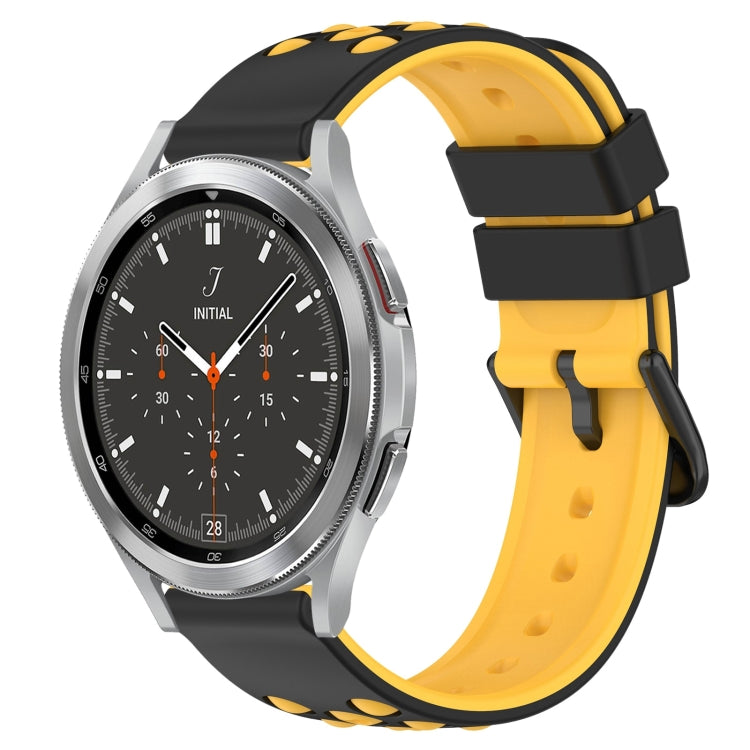 20mm Two-Color Porous Silicone Watch Band, For Samsung  Galaxy Watch4 Classic 46mm, For Samsung Galaxy Watch Active2 40mm