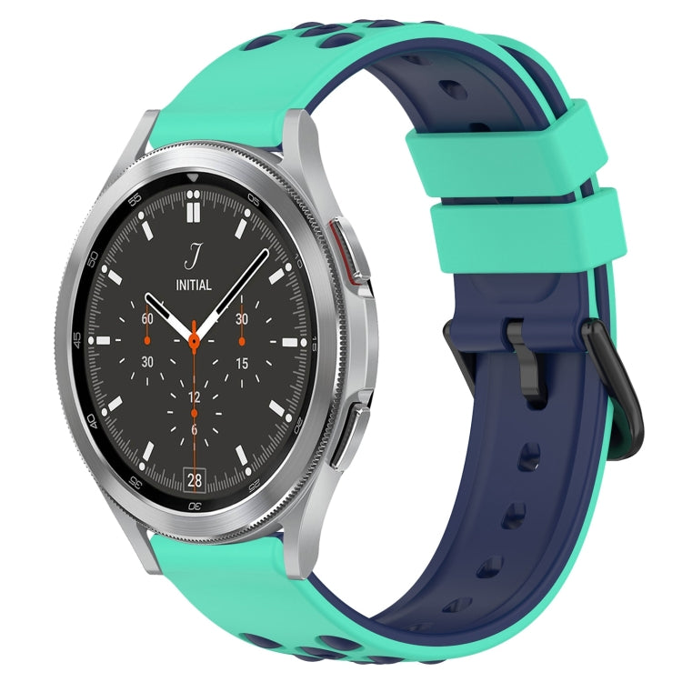 20mm Two-Color Porous Silicone Watch Band, For Samsung  Galaxy Watch4 Classic 46mm, For Samsung Galaxy Watch Active2 40mm