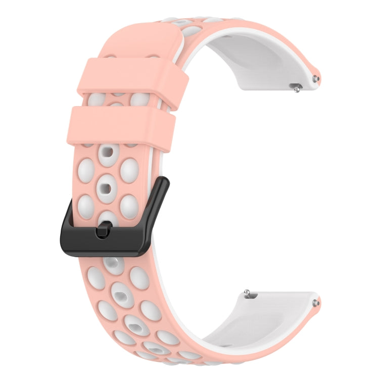 20mm Two-Color Porous Silicone Watch Band, For Samsung Galaxy Watch Active2 44mm, For Samsung Galaxy Watch 42mm