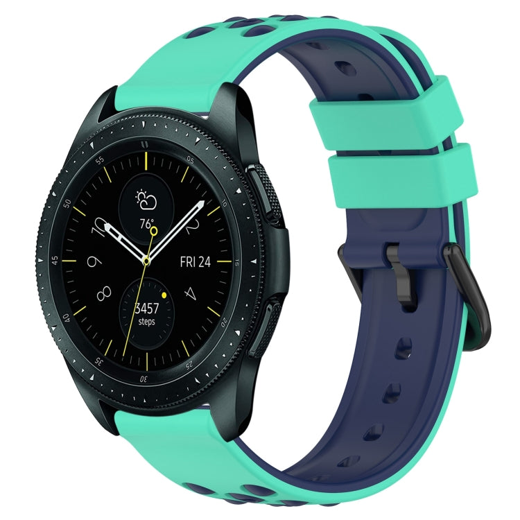 20mm Two-Color Porous Silicone Watch Band, For Samsung Galaxy Watch Active2 44mm, For Samsung Galaxy Watch 42mm